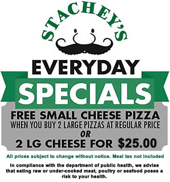 Stachey's Olde-Time Pizzeria - Everyday pizza specials Stachey's Olde-Time Pizzeria - Everyday pizza specials
